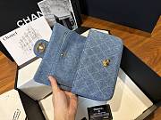 Chanel Blue Quilted Denim Mini Classic Flap Bag - 5