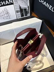 Chanel Calfskin Chic Lady Small Shopping Tote In Burgundy - 5