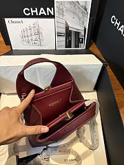Chanel Calfskin Chic Lady Small Shopping Tote In Burgundy - 4
