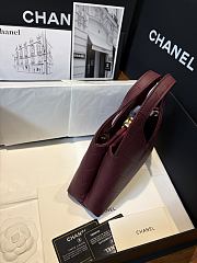 Chanel Calfskin Chic Lady Small Shopping Tote In Burgundy - 3