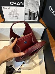 Chanel Calfskin Chic Lady Small Shopping Tote In Burgundy - 2