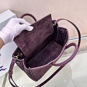 Burberry Medium Rocking Horse Tote Bag in Suede Burgundy - 6