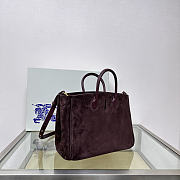 Burberry Medium Rocking Horse Tote Bag in Suede Burgundy - 4
