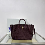 Burberry Medium Rocking Horse Tote Bag in Suede Burgundy - 3