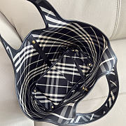 Burberry Check Tote Bag In Black - 6