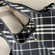 Burberry Check Tote Bag In Black - 2