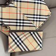 Burberry Check Tote Bag In Beige - 5