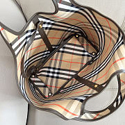 Burberry Check Tote Bag In Beige - 4