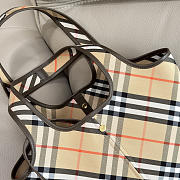 Burberry Check Tote Bag In Beige - 3