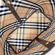 Burberry Check Tote Bag In Beige - 2