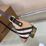 Burberry Mini Check Shoulder Bag in Cotton Twill Beige - 6