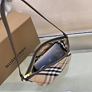 Burberry Mini Check Shoulder Bag in Cotton Twill Beige - 4