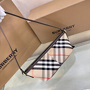 Burberry Mini Check Shoulder Bag in Cotton Twill Beige - 2