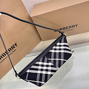 Burberry Mini Check Shoulder Bag in Cotton Twill Black - 1