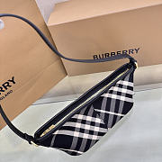 Burberry Mini Check Shoulder Bag in Cotton Twill Black - 6