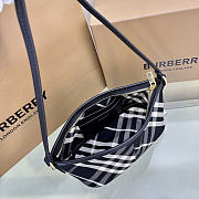 Burberry Mini Check Shoulder Bag in Cotton Twill Black - 5
