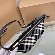 Burberry Mini Check Shoulder Bag in Cotton Twill Black - 4