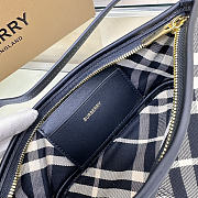 Burberry Mini Check Shoulder Bag in Cotton Twill Black - 2