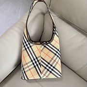 Burberry Small Check Twill Shoulder Bag In Beige - 4