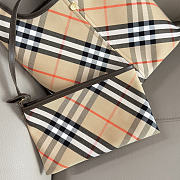 Burberry Small Check Twill Shoulder Bag In Beige - 3