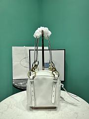 Prada Soft calfskin mini slouchy shoulder bag white - 2