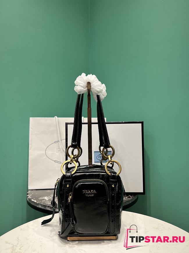 Prada Soft calfskin mini slouchy shoulder bag black - 1