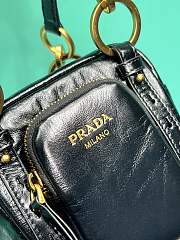 Prada Soft calfskin mini slouchy shoulder bag black - 2