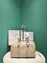 Prada Soft calfskin large slouchy shoulder bag beige - 6