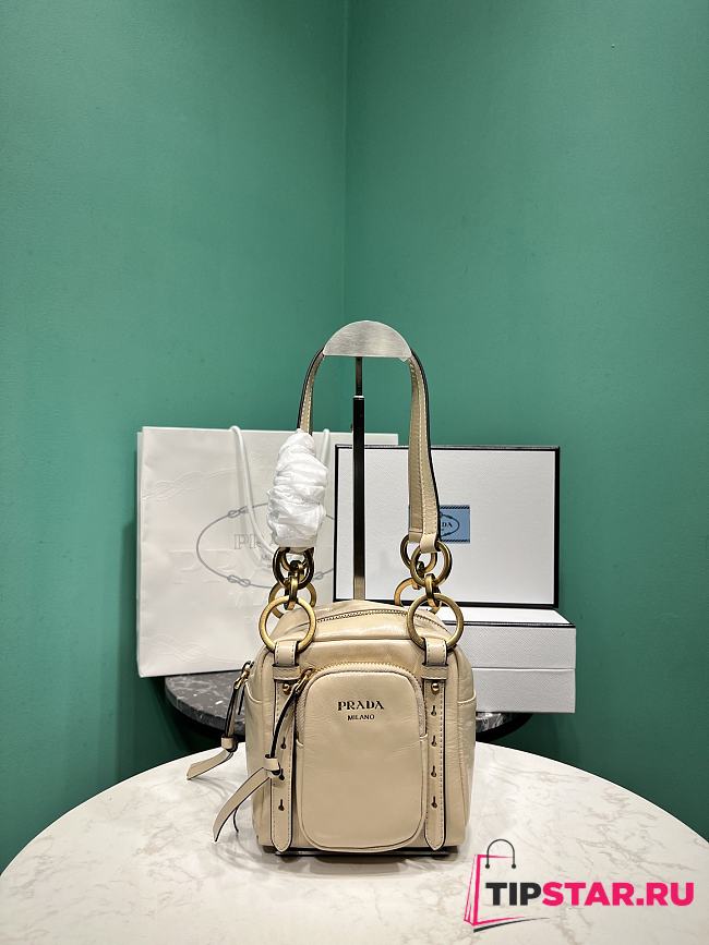 Prada Soft calfskin mini slouchy shoulder bag beige - 1