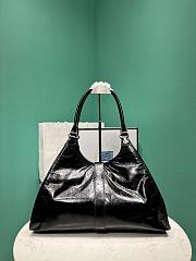 Prada Glossy Calfskin Large Tote Bag Black - 5