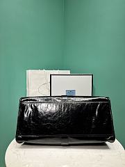 Prada Glossy Calfskin Large Tote Bag Black - 2