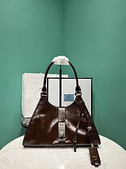 Prada Glossy Calfskin Medium Tote Bag Brown - 1