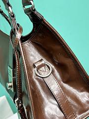 Prada Glossy Calfskin Medium Tote Bag Brown - 6