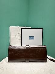 Prada Glossy Calfskin Medium Tote Bag Brown - 4