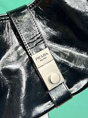 Prada Glossy Calfskin Medium Tote Bag Black - 6