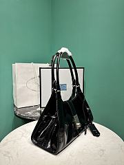 Prada Glossy Calfskin Medium Tote Bag Black - 3