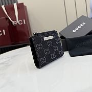 Gucci Small wallet with Gucci plaque black GG denim - 6