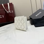Gucci Small Perforated GG Wallet In White - 6