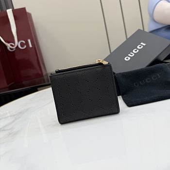 Gucci Small Perforated GG Wallet In Black