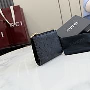 Gucci Small Perforated GG Wallet In Black - 6