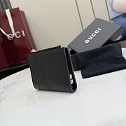 Gucci Small Perforated GG Wallet In Black - 5