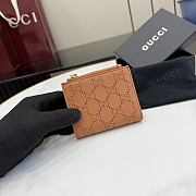 Gucci Small Perforated GG Wallet In Brown - 1