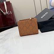 Gucci Small Perforated GG Wallet In Brown - 6