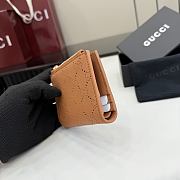 Gucci Small Perforated GG Wallet In Brown - 5