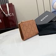 Gucci Small Perforated GG Wallet In Brown - 2