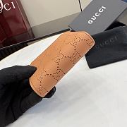 Gucci Small Perforated GG Wallet In Brown - 4