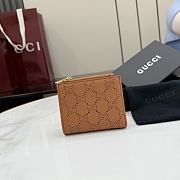 Gucci Small Perforated GG Wallet In Brown - 3
