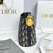 Dior Small Médaillon Bucket Bag Blue Dior Oblique Jacquard - 3