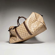 Gucci Essence Classic medium duffle bag sand and brown GG canvas - 5