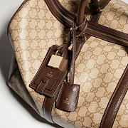 Gucci Essence Classic medium duffle bag sand and brown GG canvas - 3
